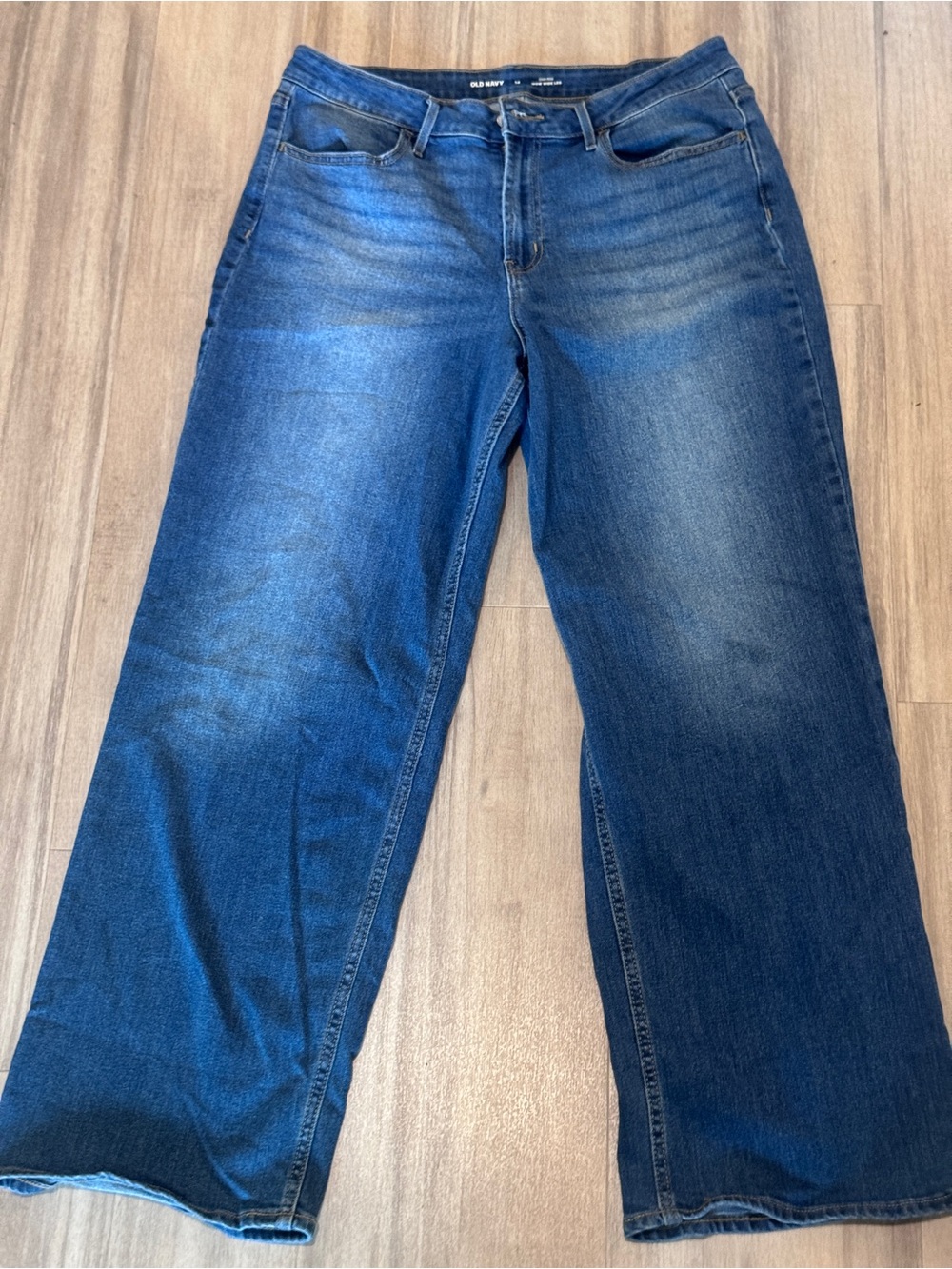 Old Navy High Rise WOW Wide Leg Jeans Medium Wash Sz 14